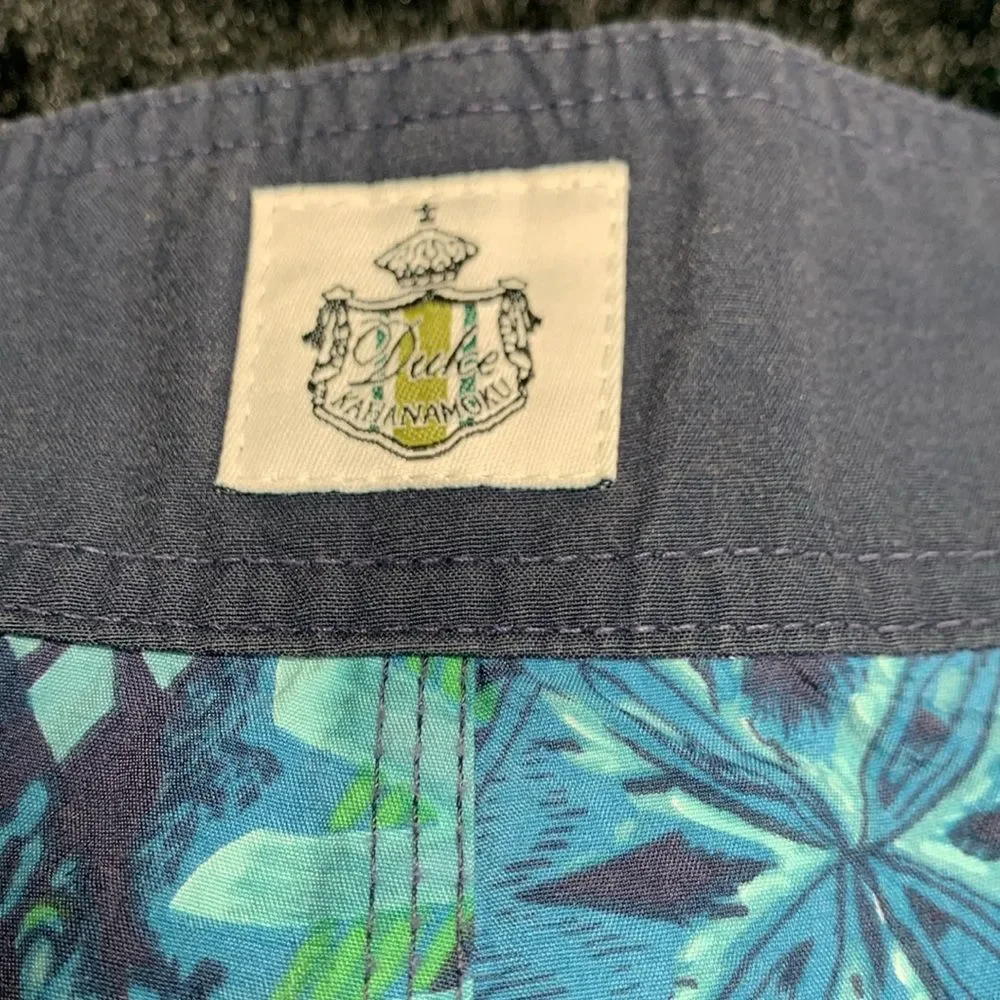 Men's Duke Kahanamoku Swim Shorts in Navy, Blue, Green and White